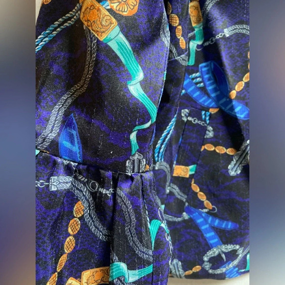 Samuel Dong Designer printed flared sleeve button blazer Sz S - Picture 6 of 16